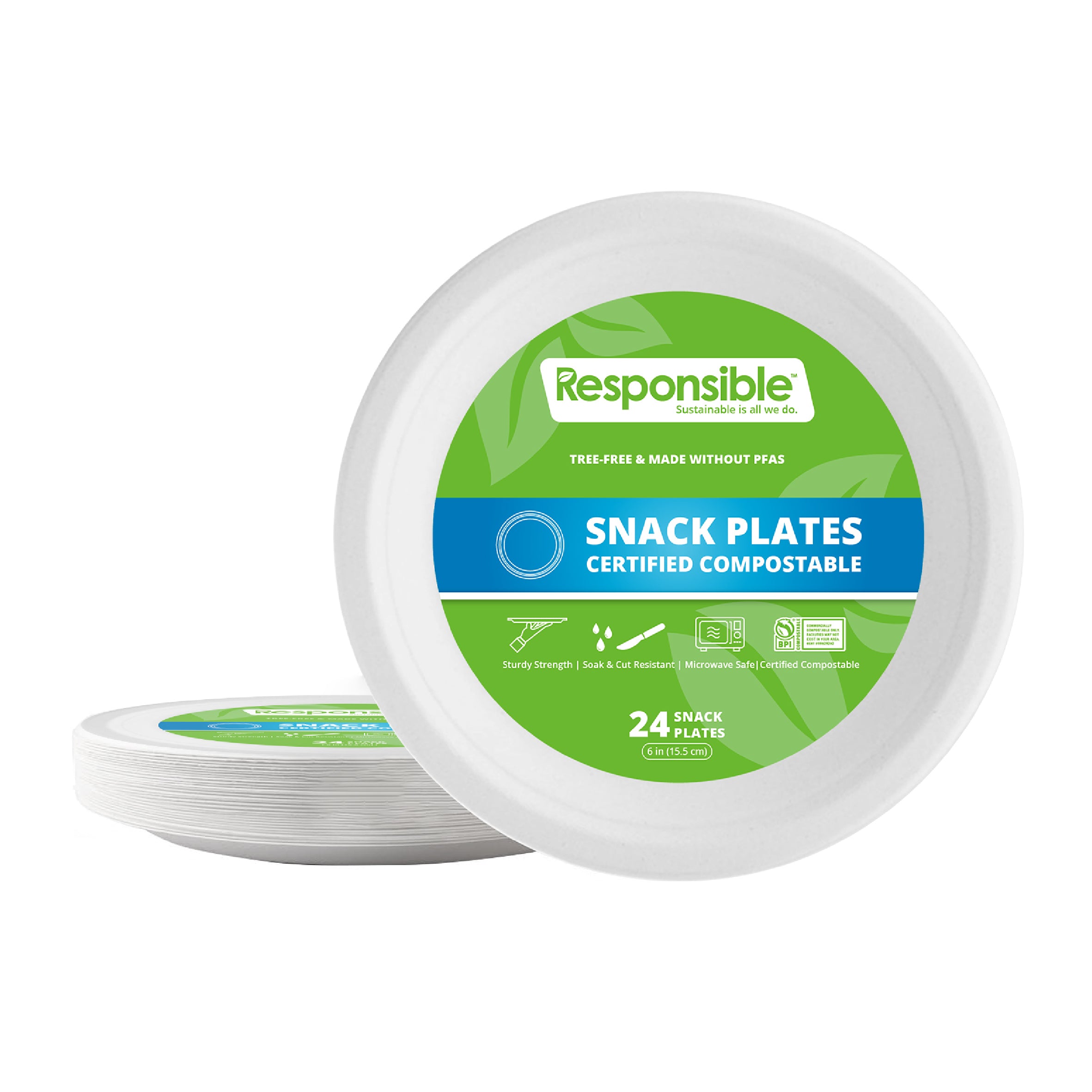 Compostable 6 Inch Round Plates