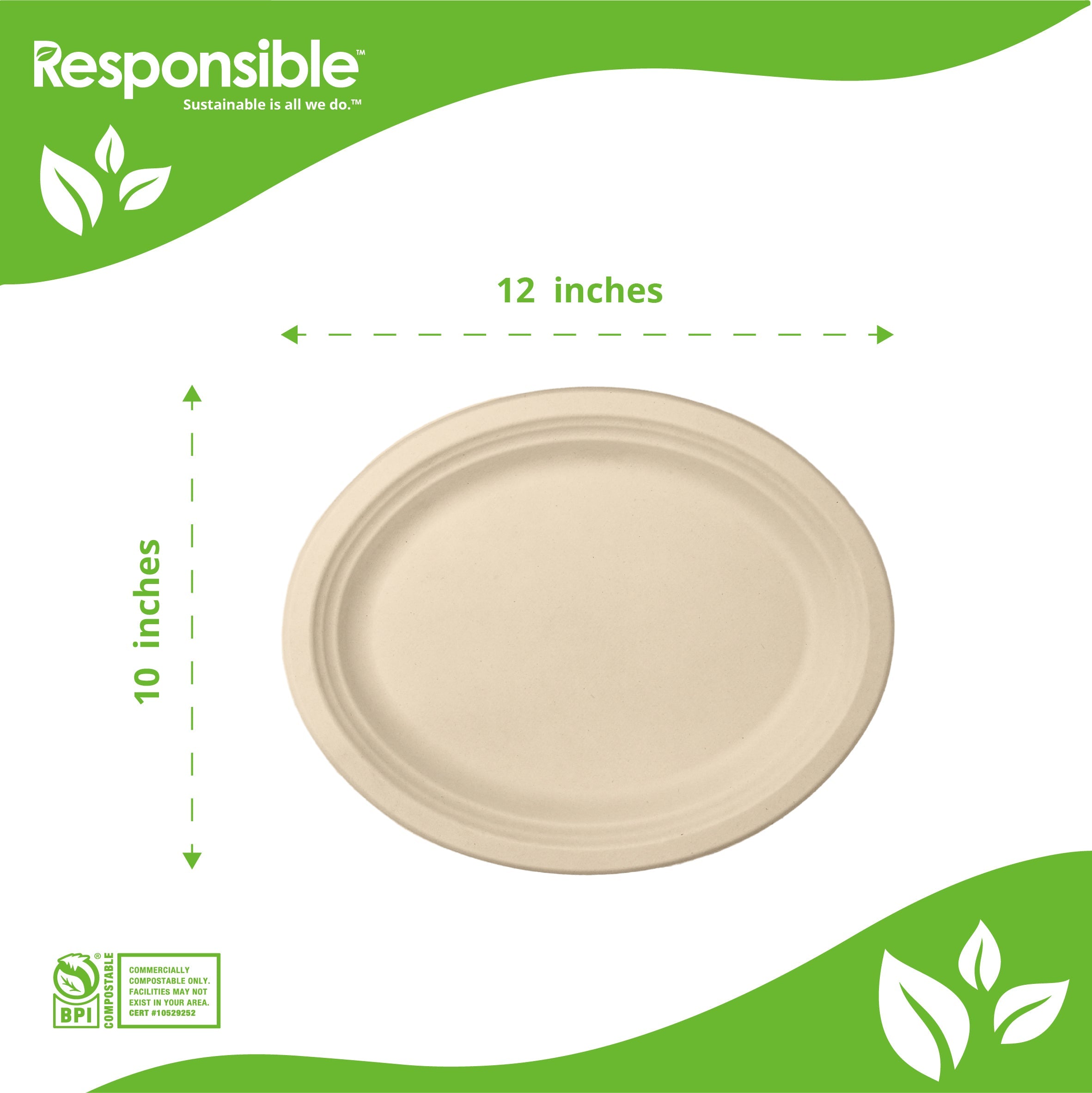 12 x 10 Inch Oval Platter