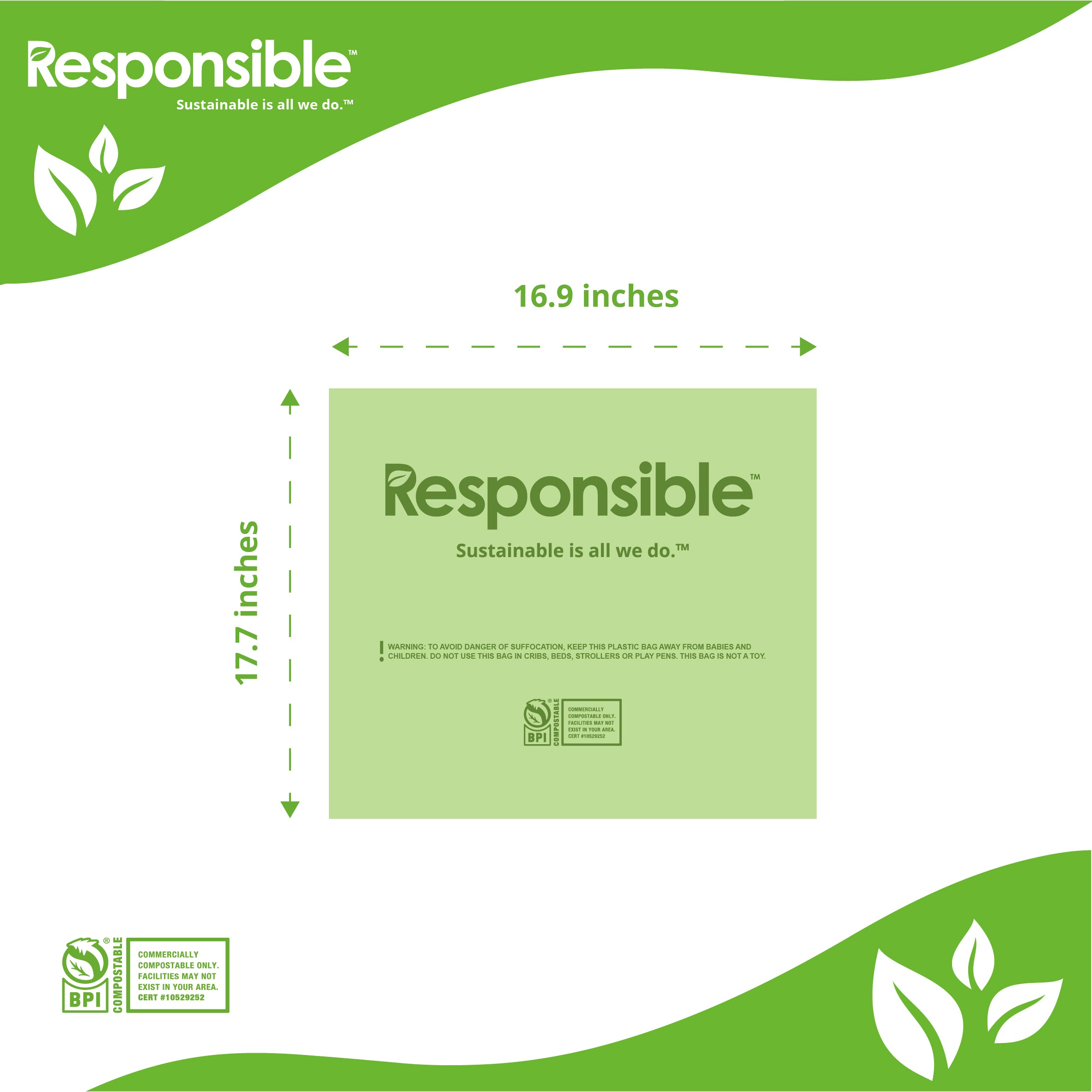 13 Gallon Compostable Bin Liners 15CT