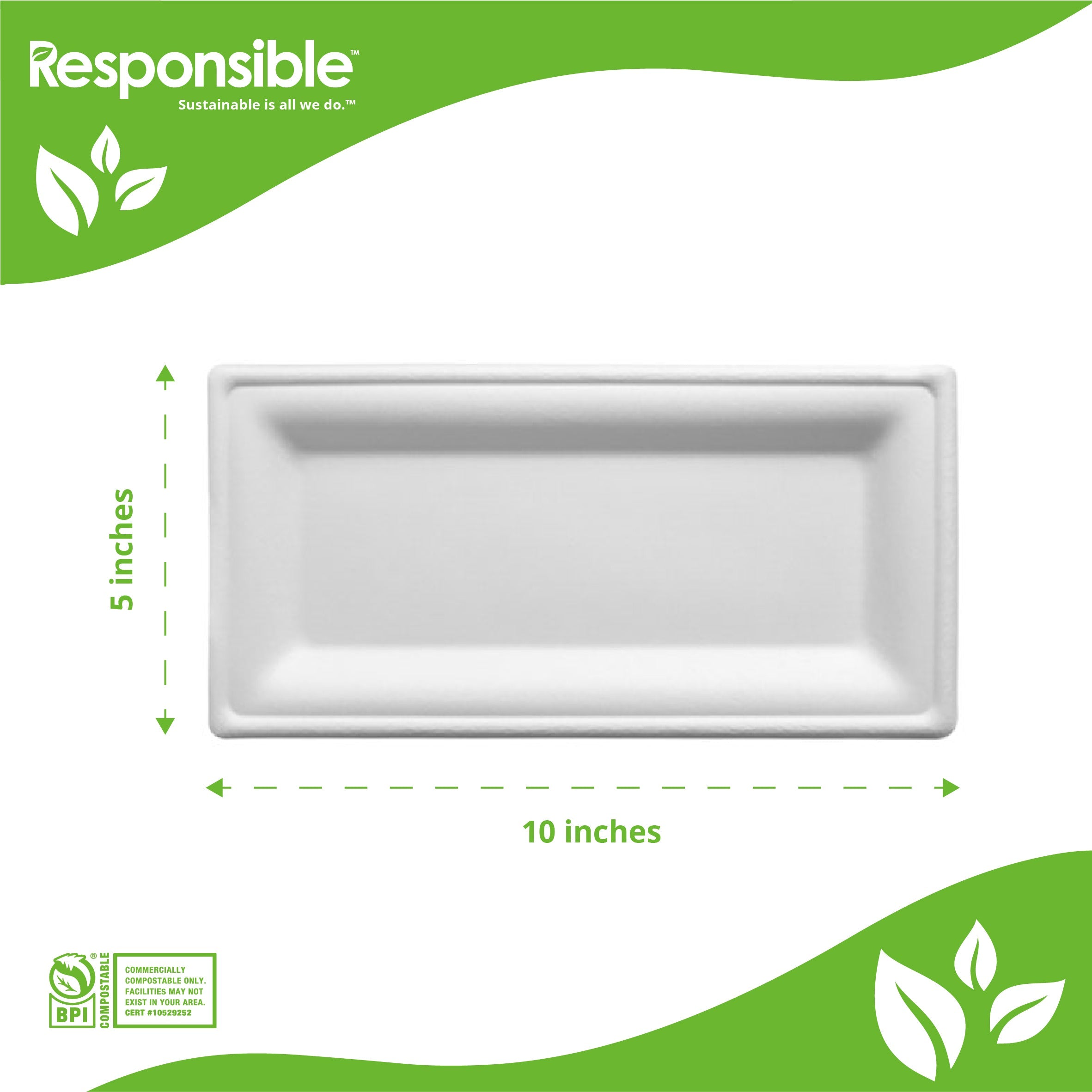 10 x 5 inch Rectangle Plates