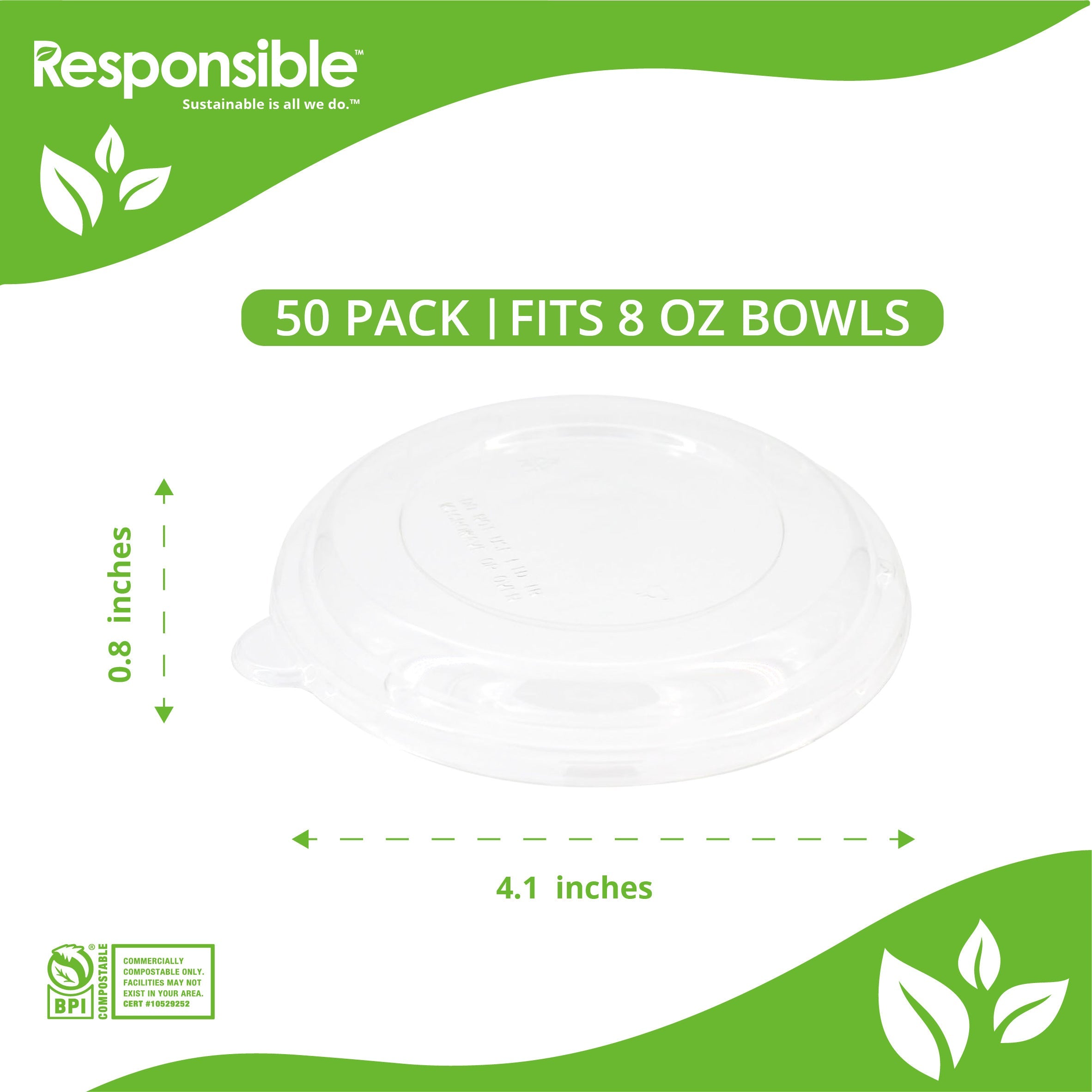Clear Lids for 8 oz Molded Fiber Bowls