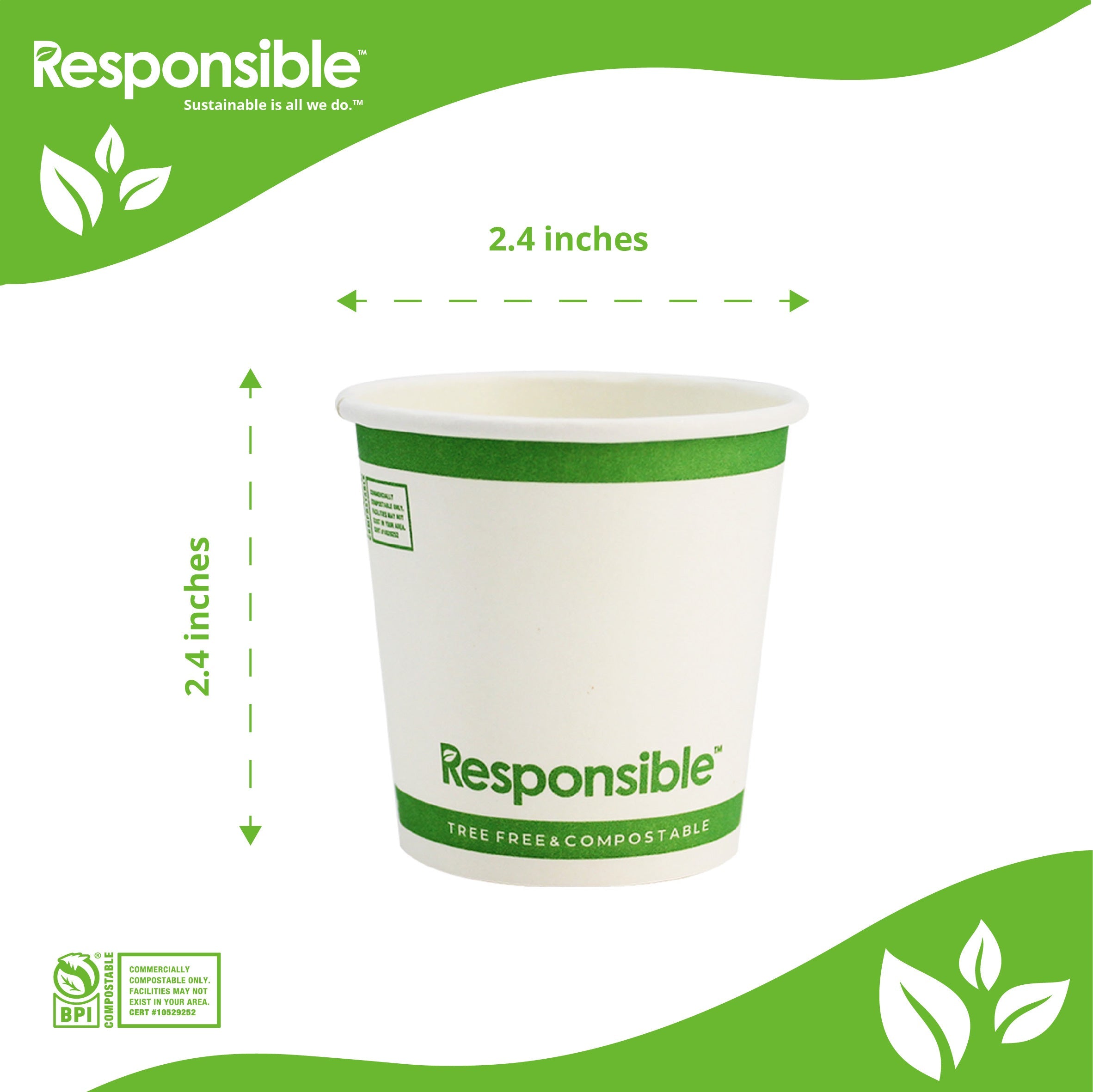 Compostable 4 oz Paper Hot Cups
