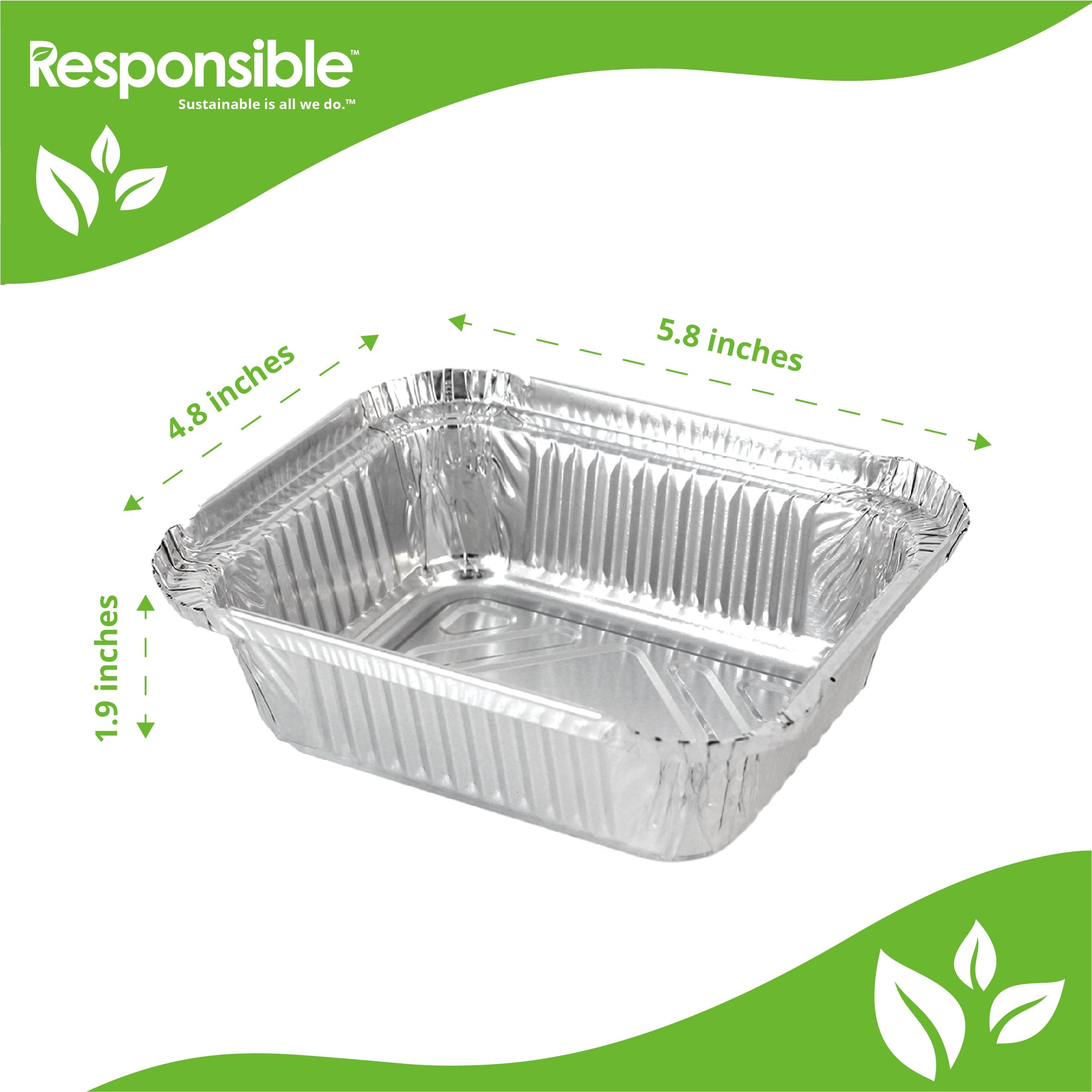 1 LB Aluminum Oblong Take Out Pans