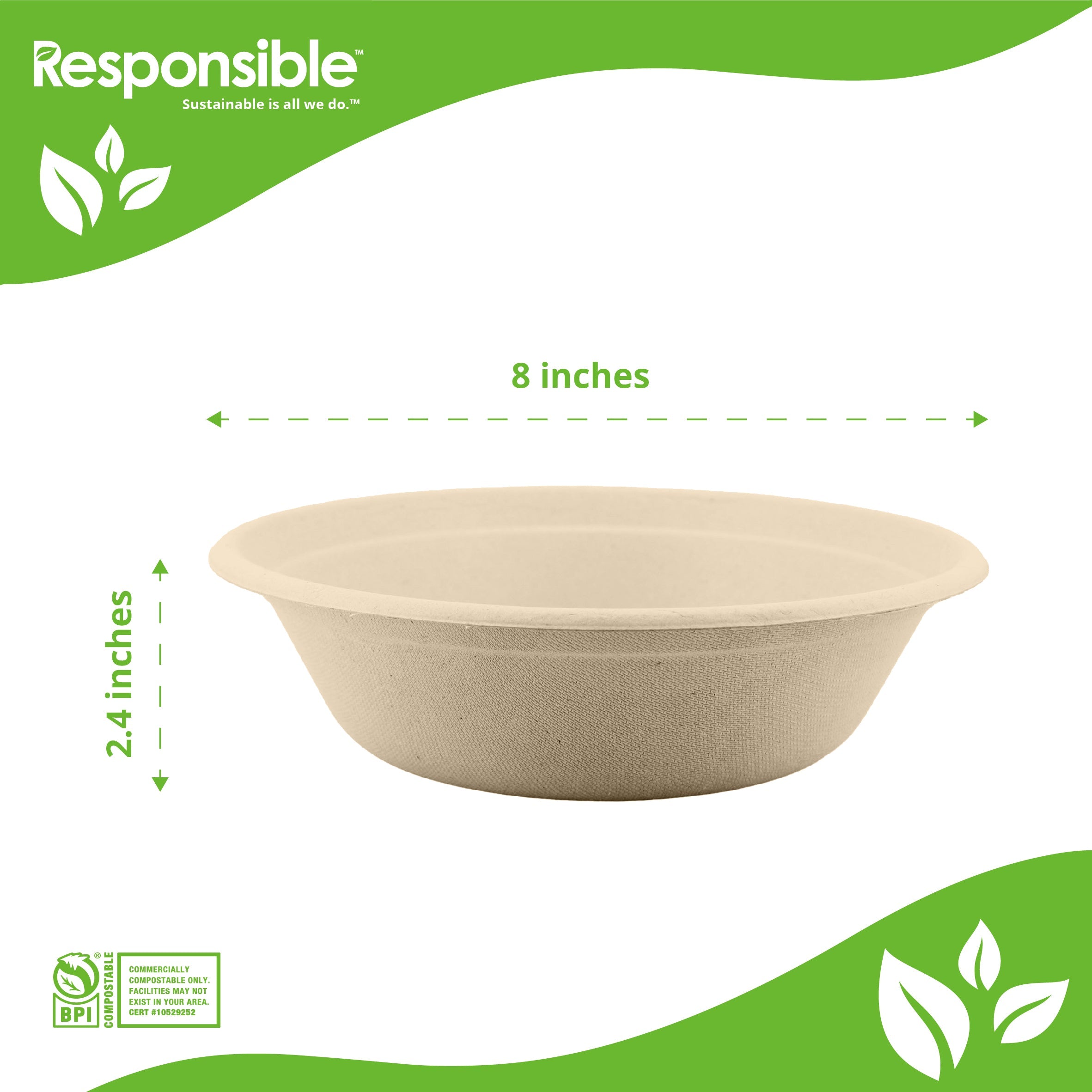 Compostable 32 oz Molded Fiber Bowls Brown
