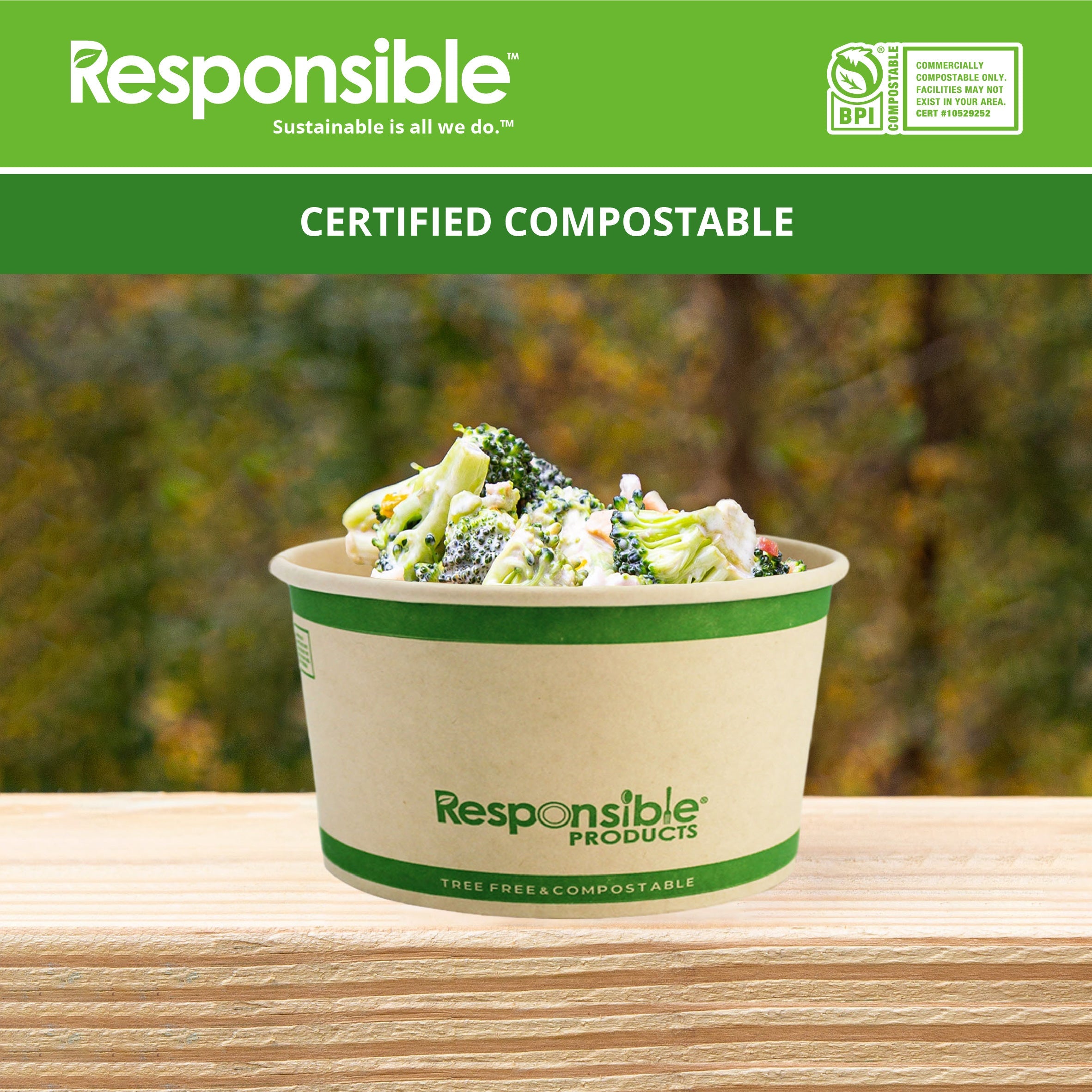 Compostable 8 oz Paper Food Container Bowls
