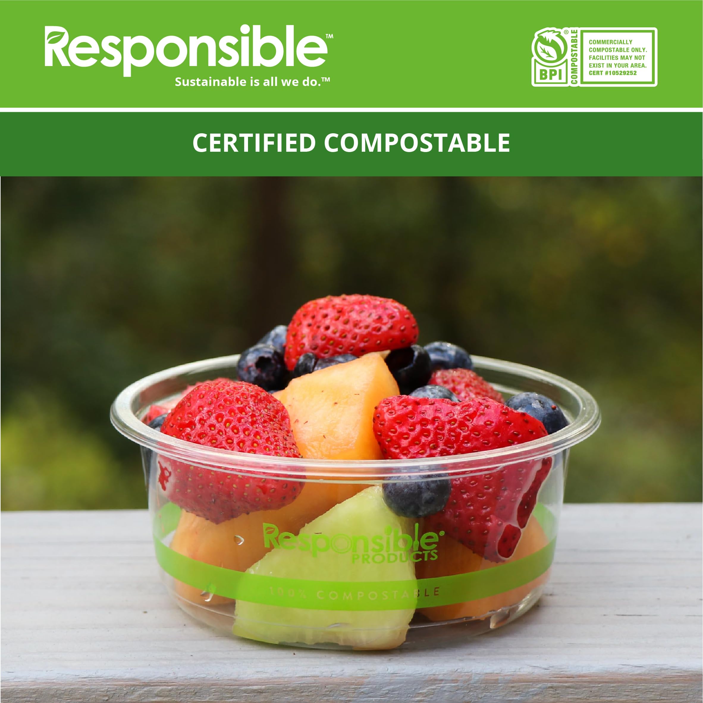 Compostable 8 oz Clear Round Deli Container