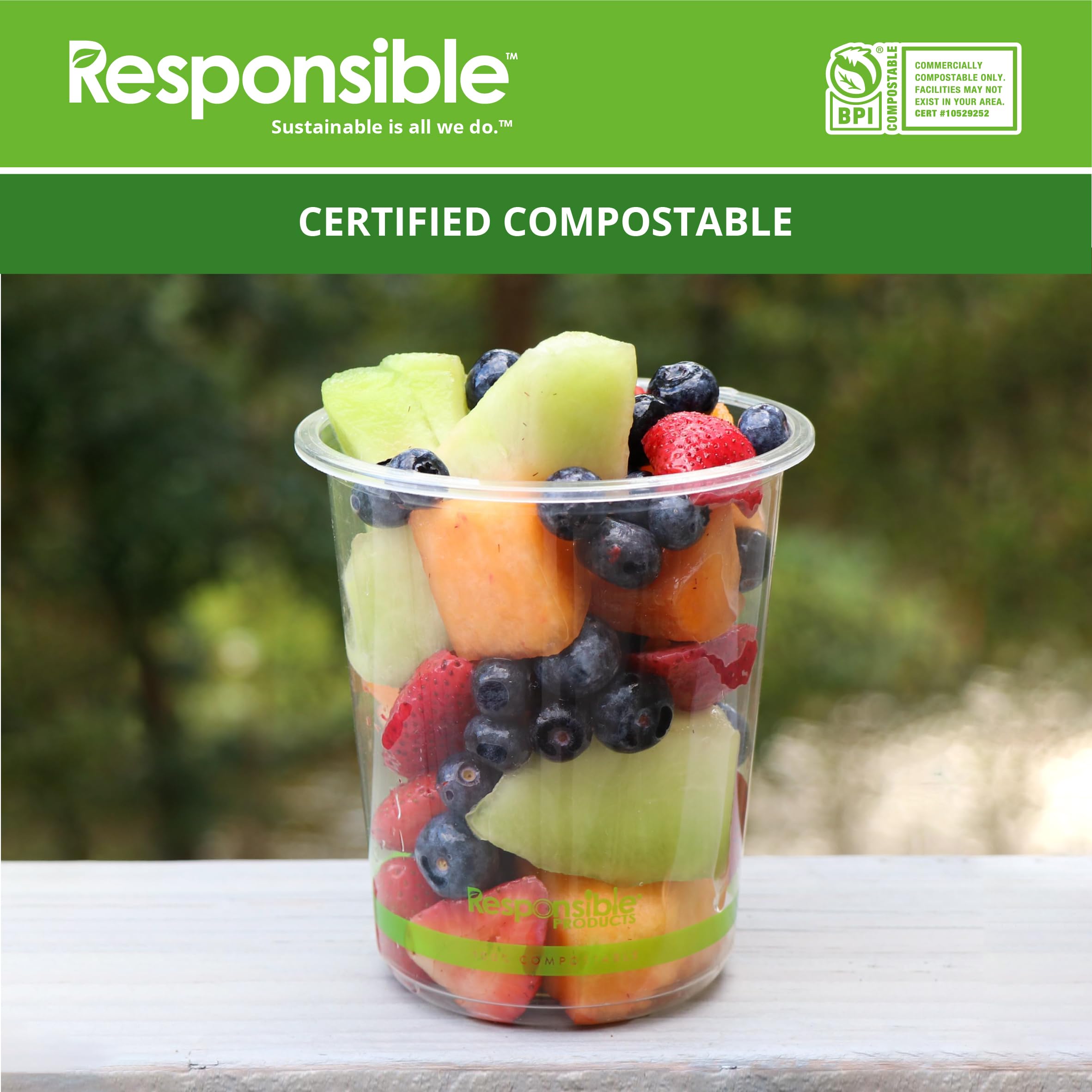 Compostable 24 oz Clear Round Deli Container