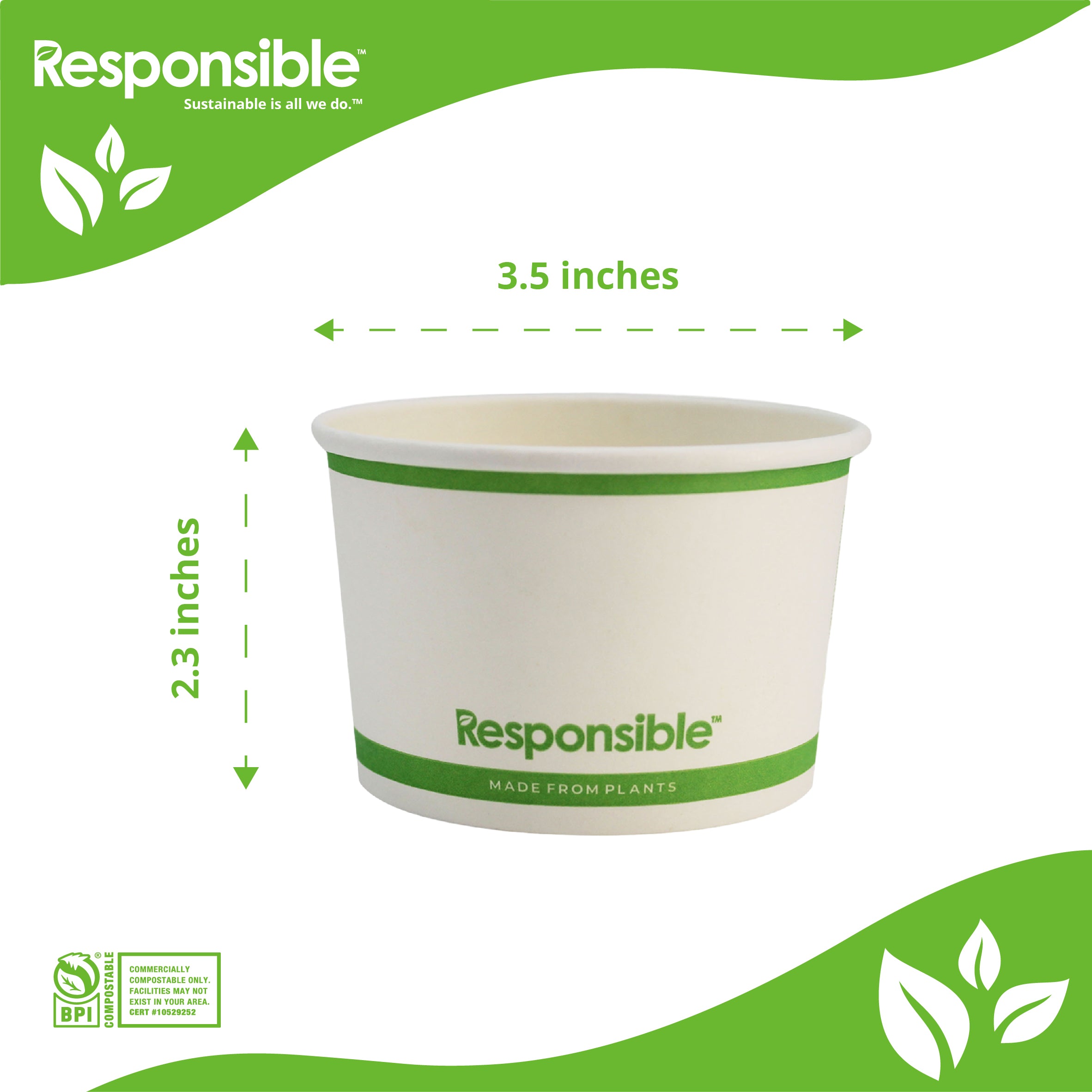 Compostable 8 oz Paper Food Container Bowls