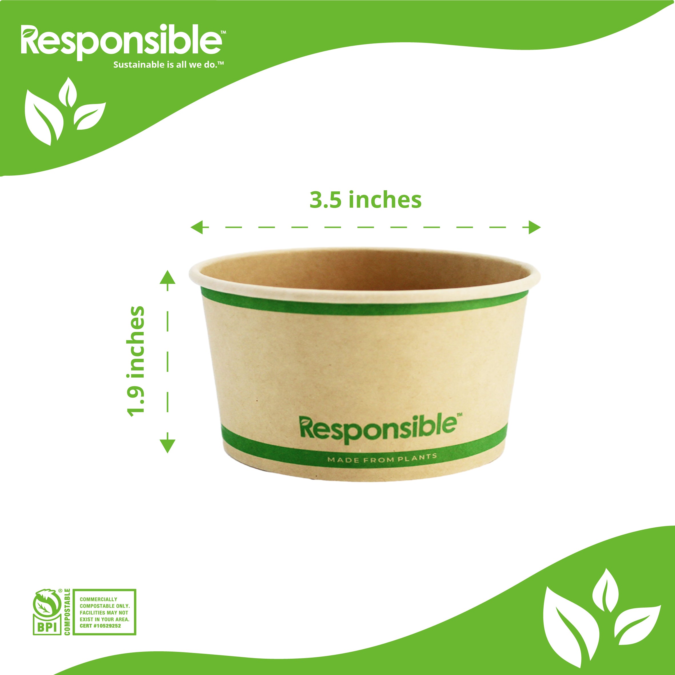 Compostable 6 oz Paper Food Container Bowls