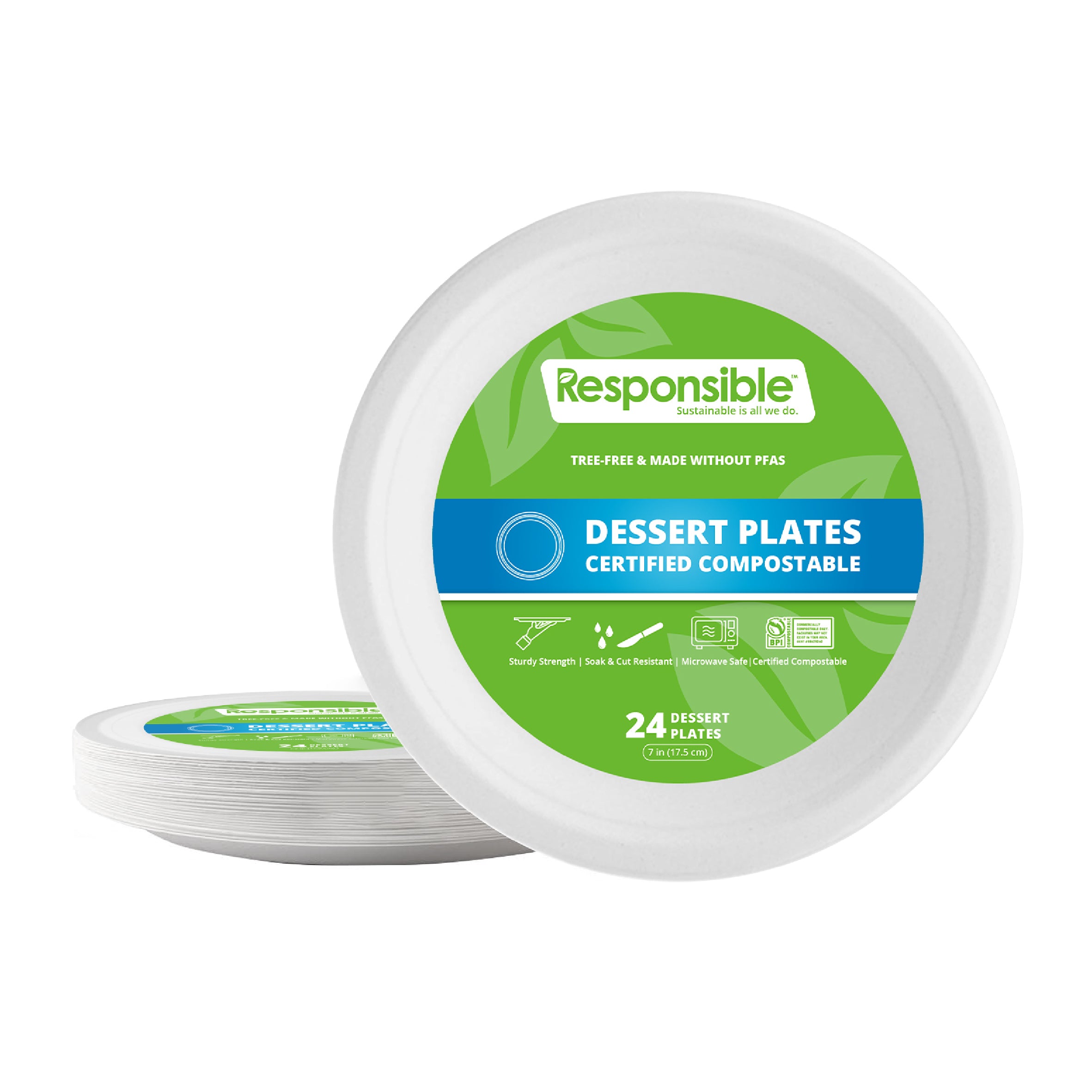 Compostable 7 Inch Round Plates