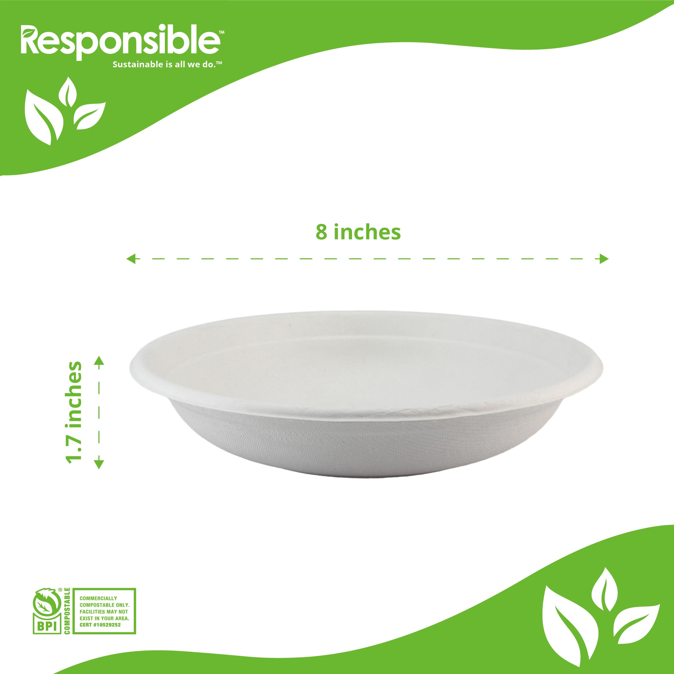 Compostable 24 oz Molded Fiber Bowls White