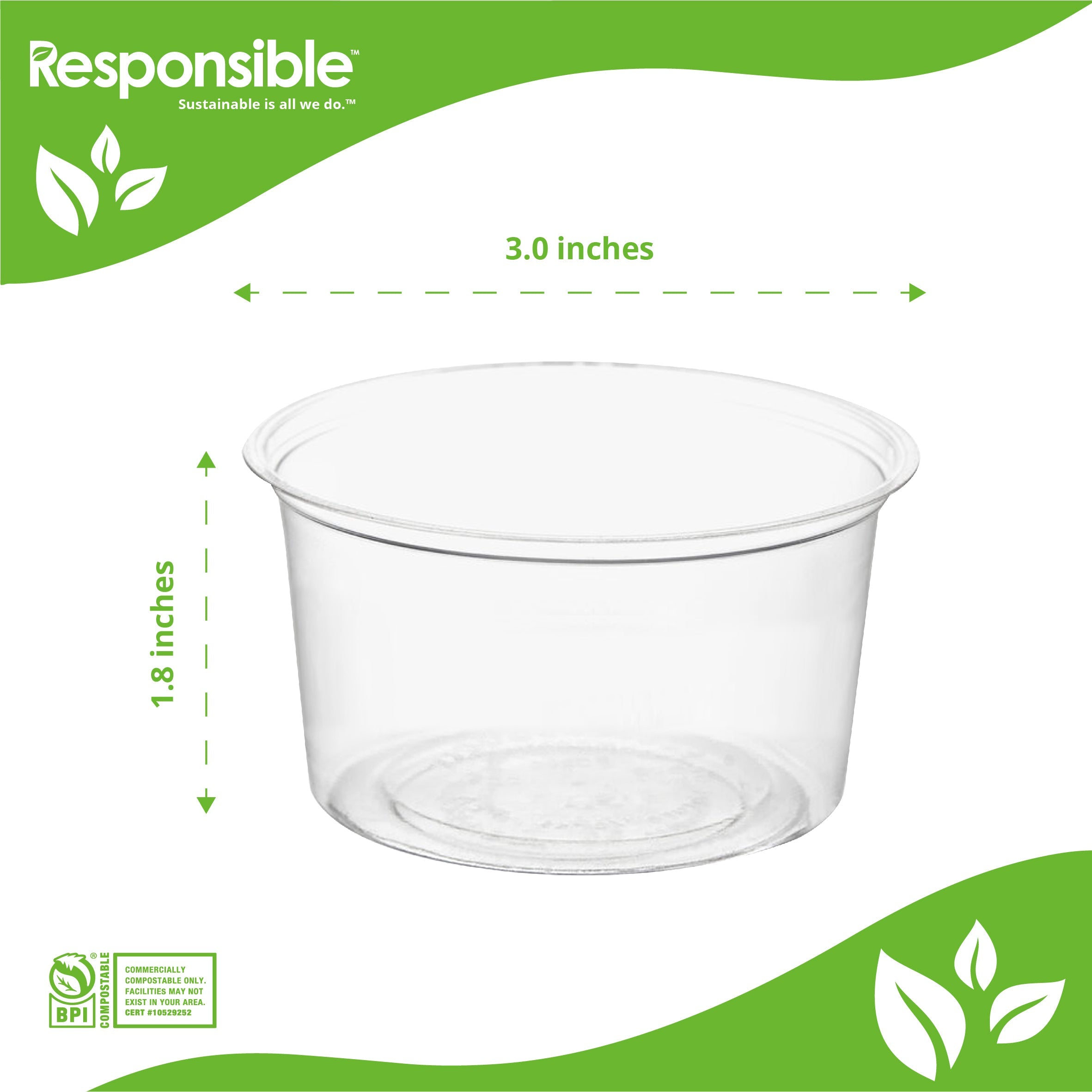 Compostable 4 oz Clear Portion Cups