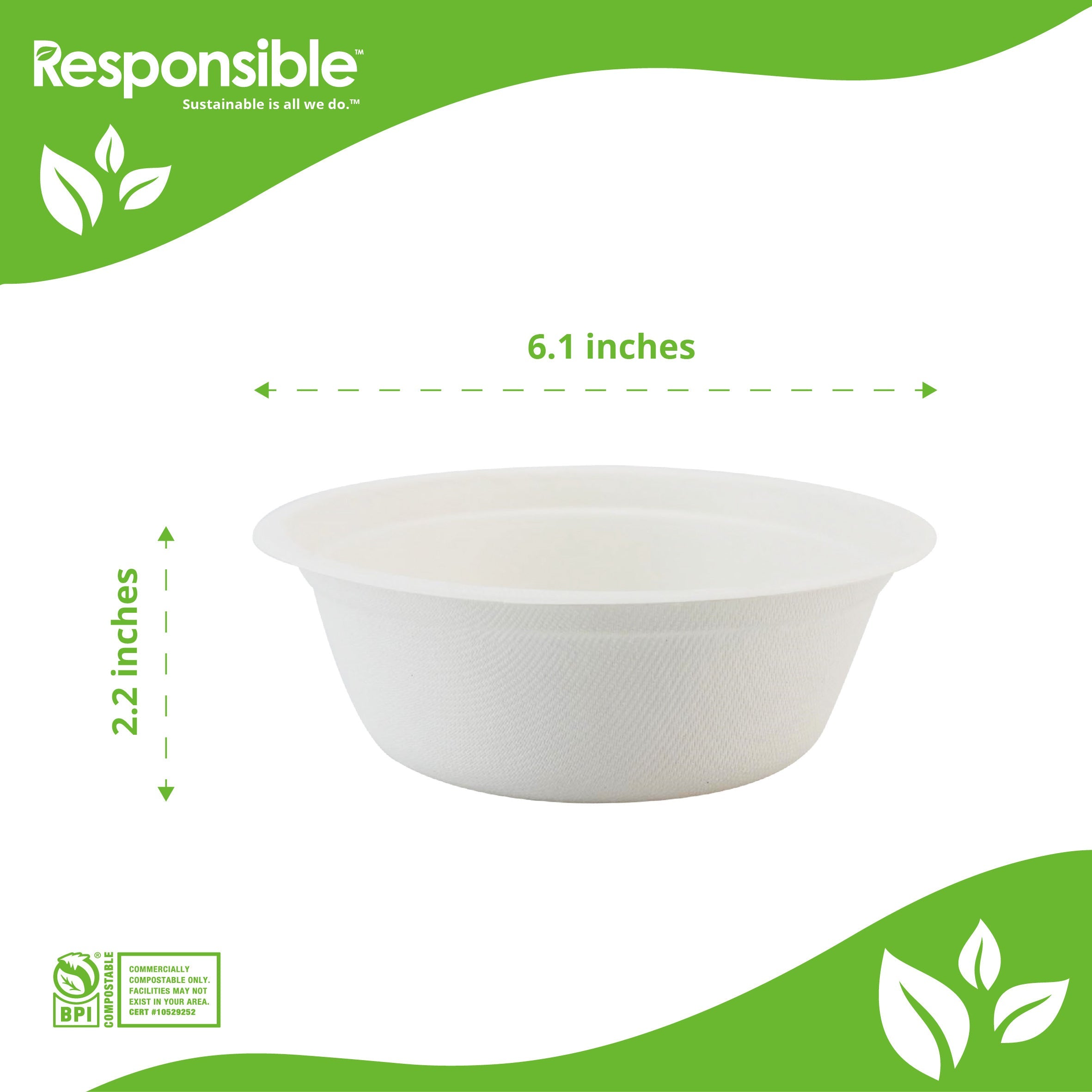 Compostable 16 oz Molded Fiber Bowls White
