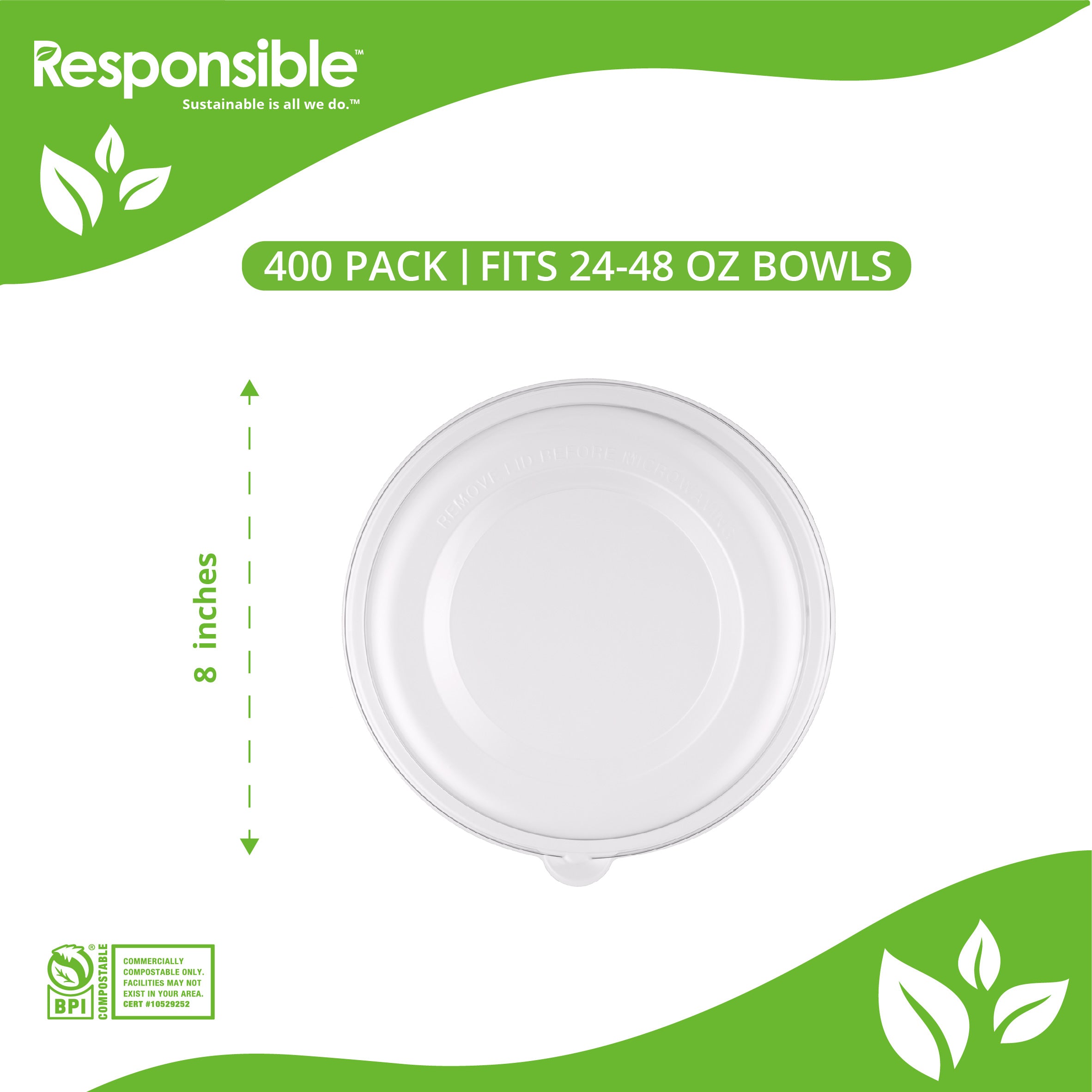 Clear Lids for 24-48 oz Molded Fiber Bowls