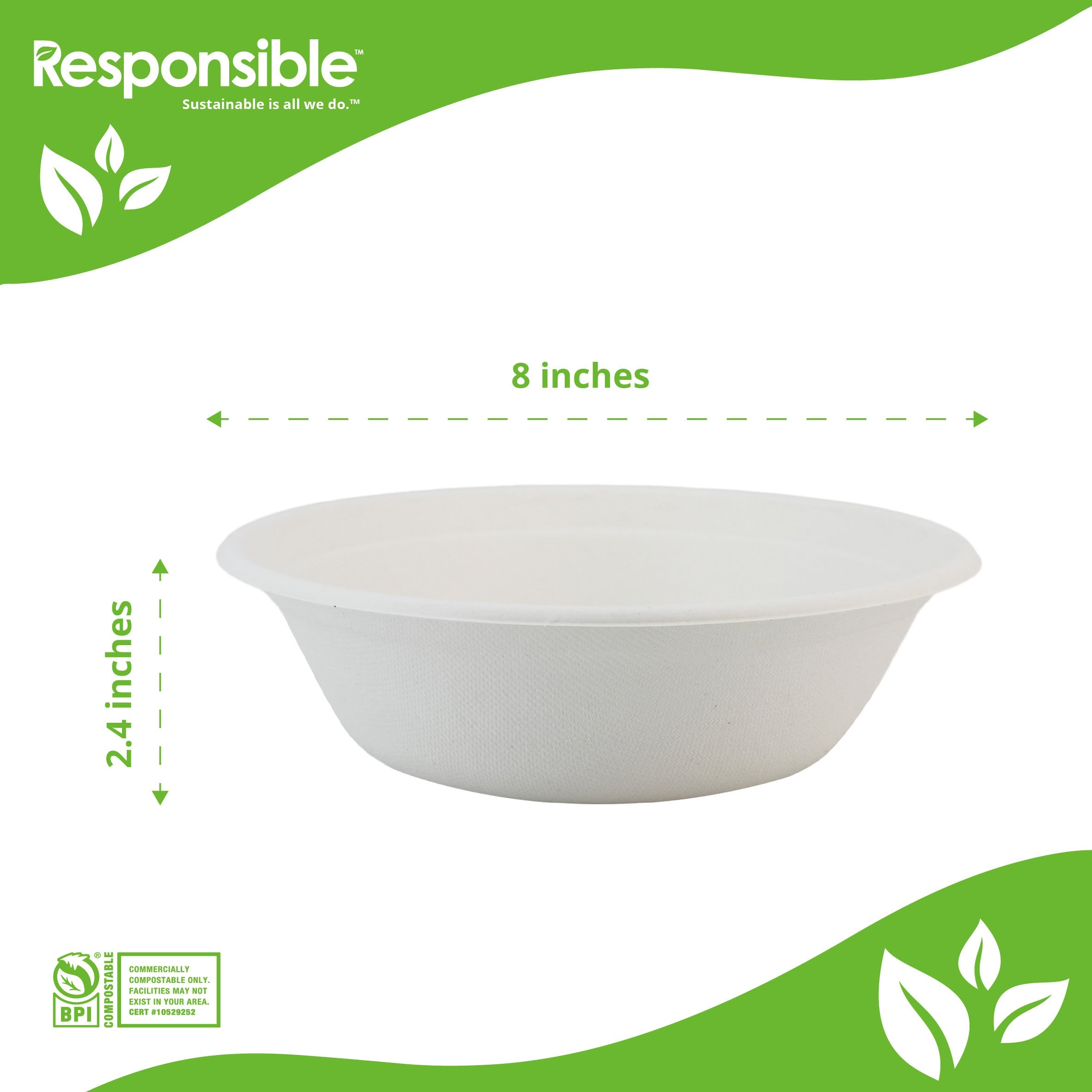 Compostable 32 oz Molded Fiber Bowls White