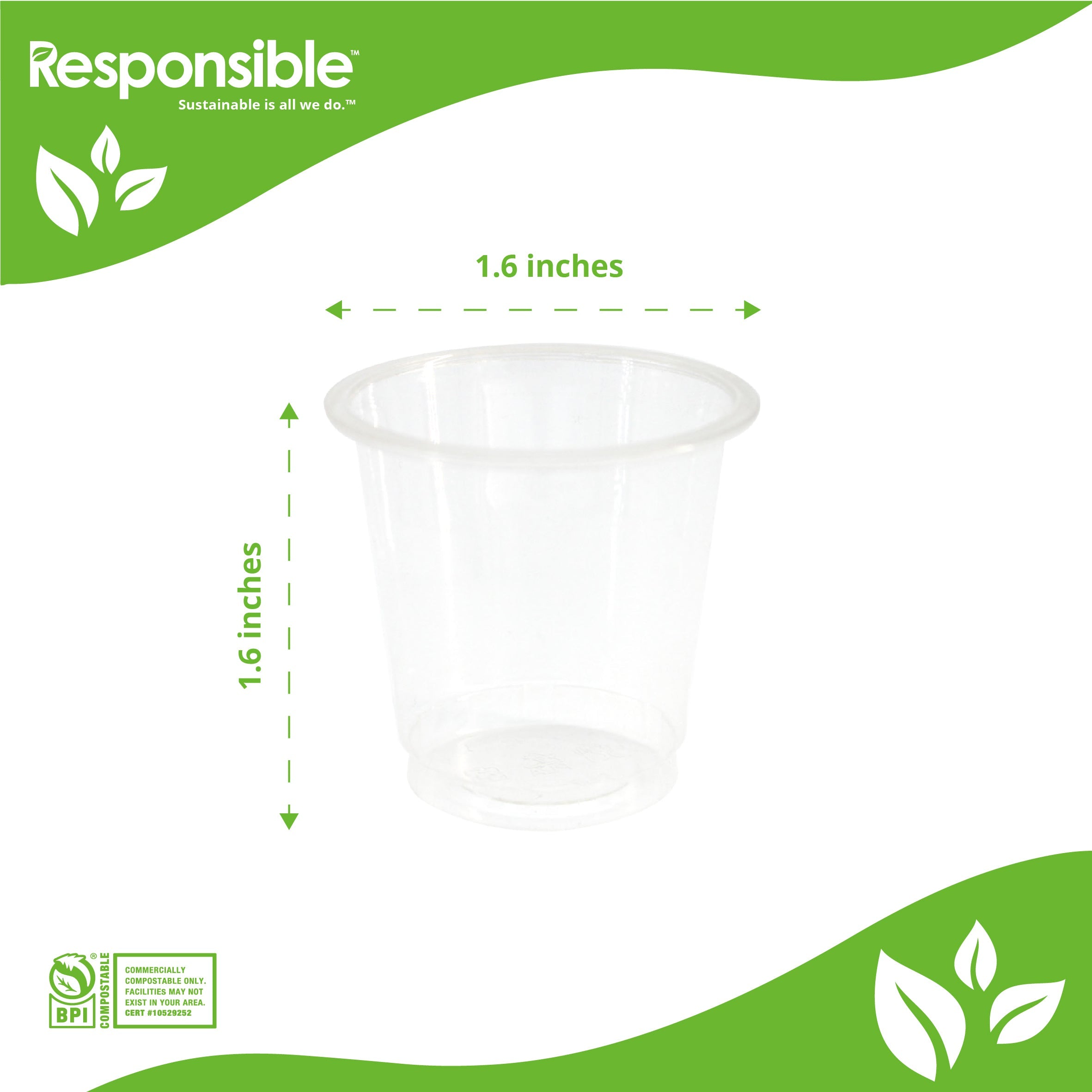 Compostable 1 oz Clear Portion Cups