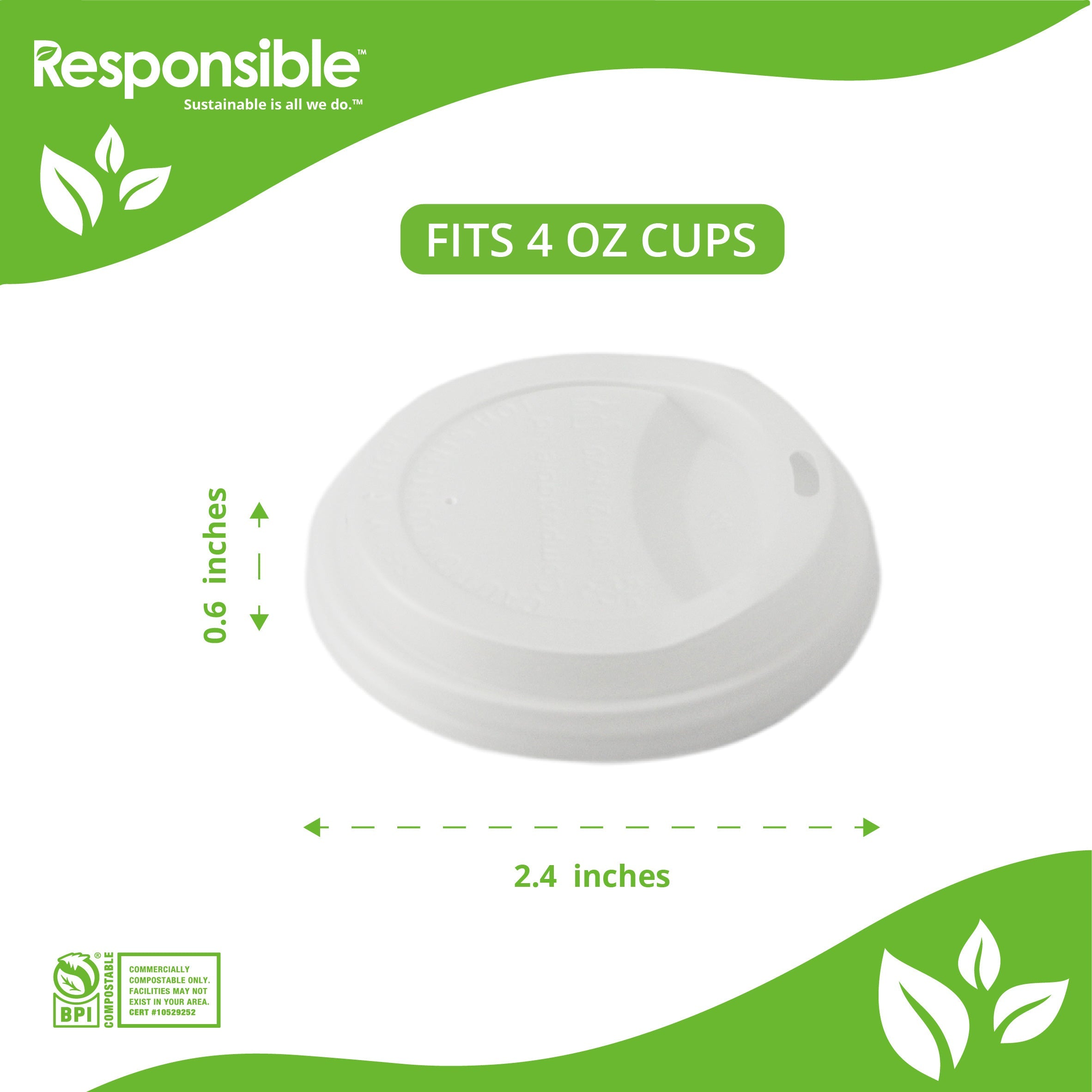Compostable Lids for 4 oz Paper Cups