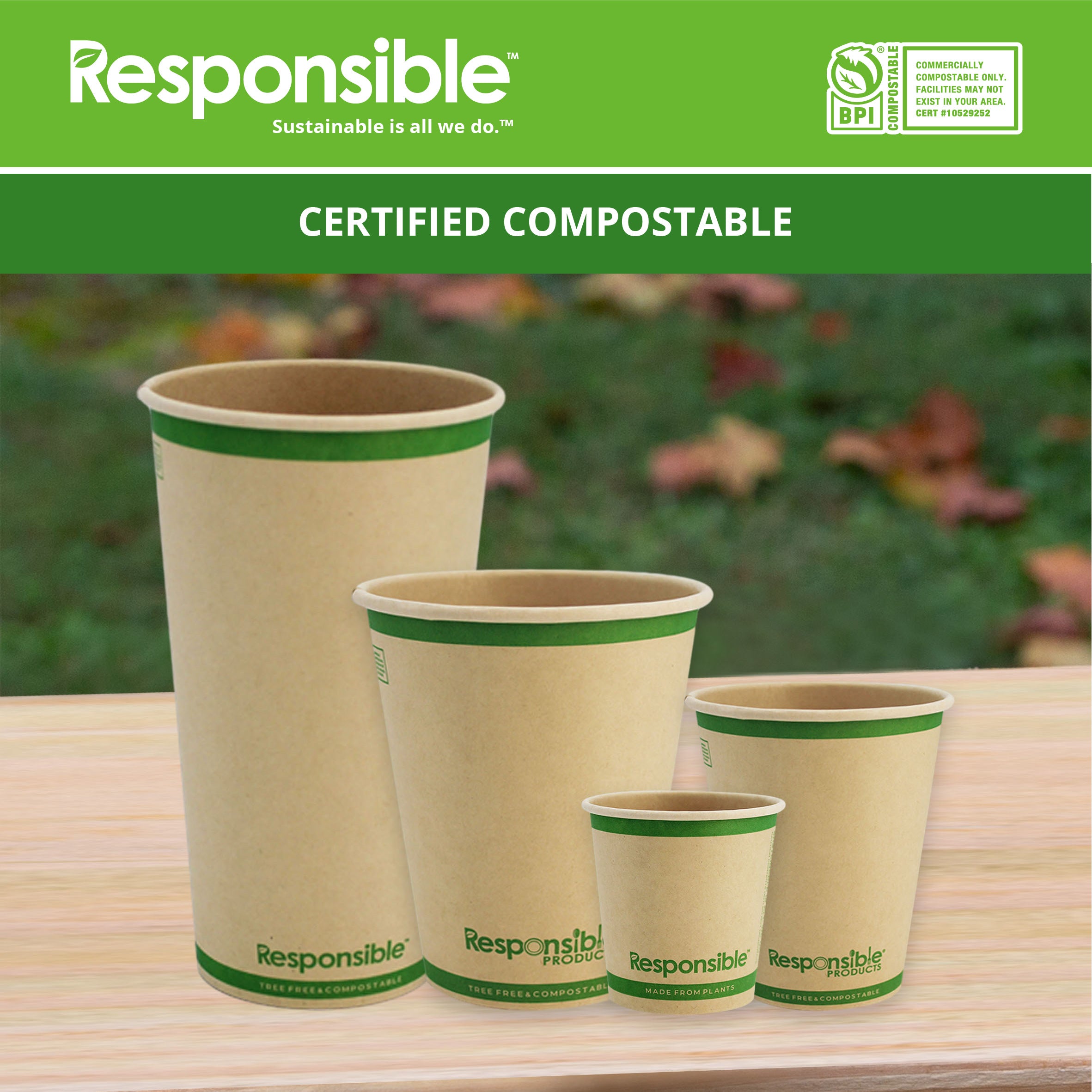 Compostable 12 oz Paper Hot Cups – Responsible Products