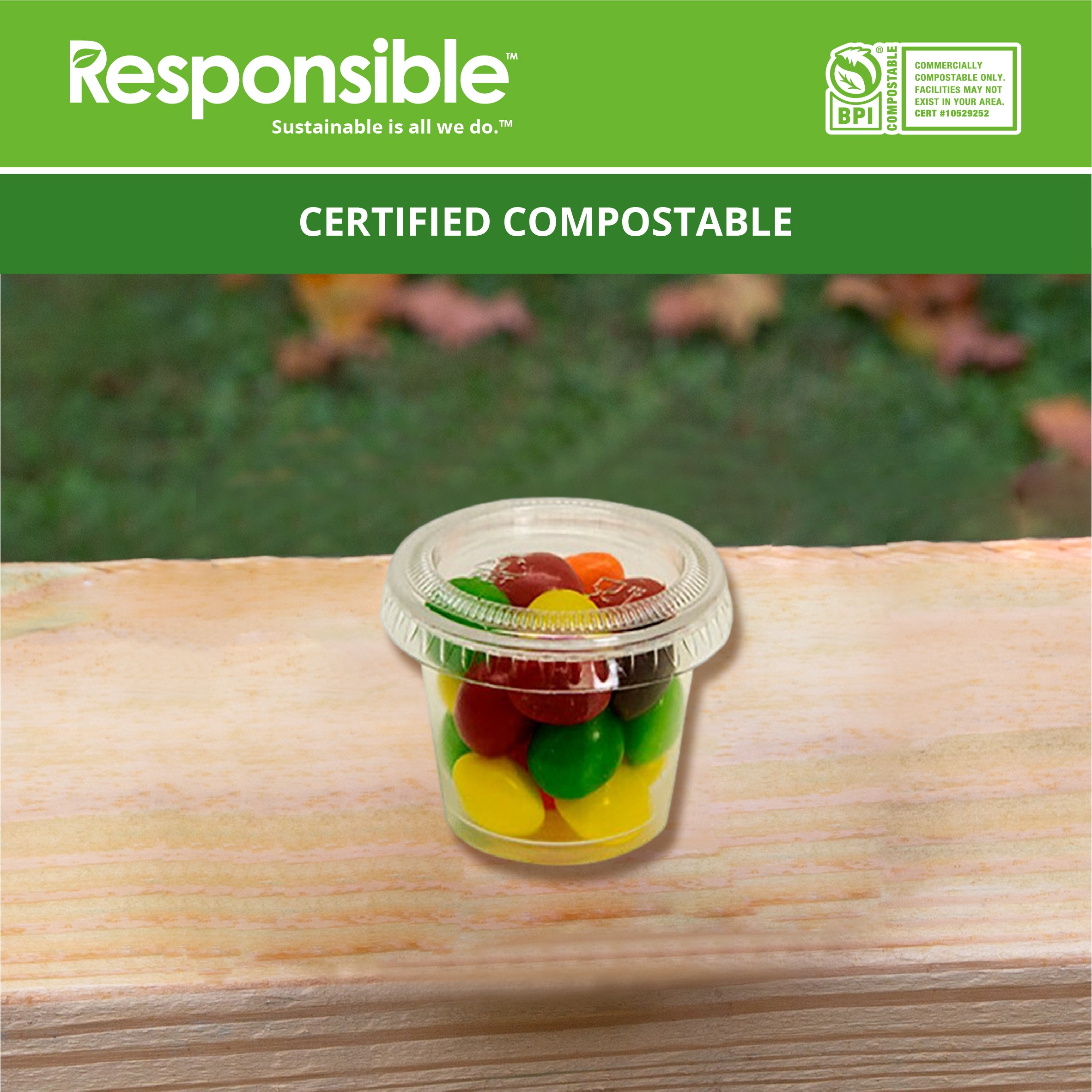 Compostable 1 oz Clear Portion Cups