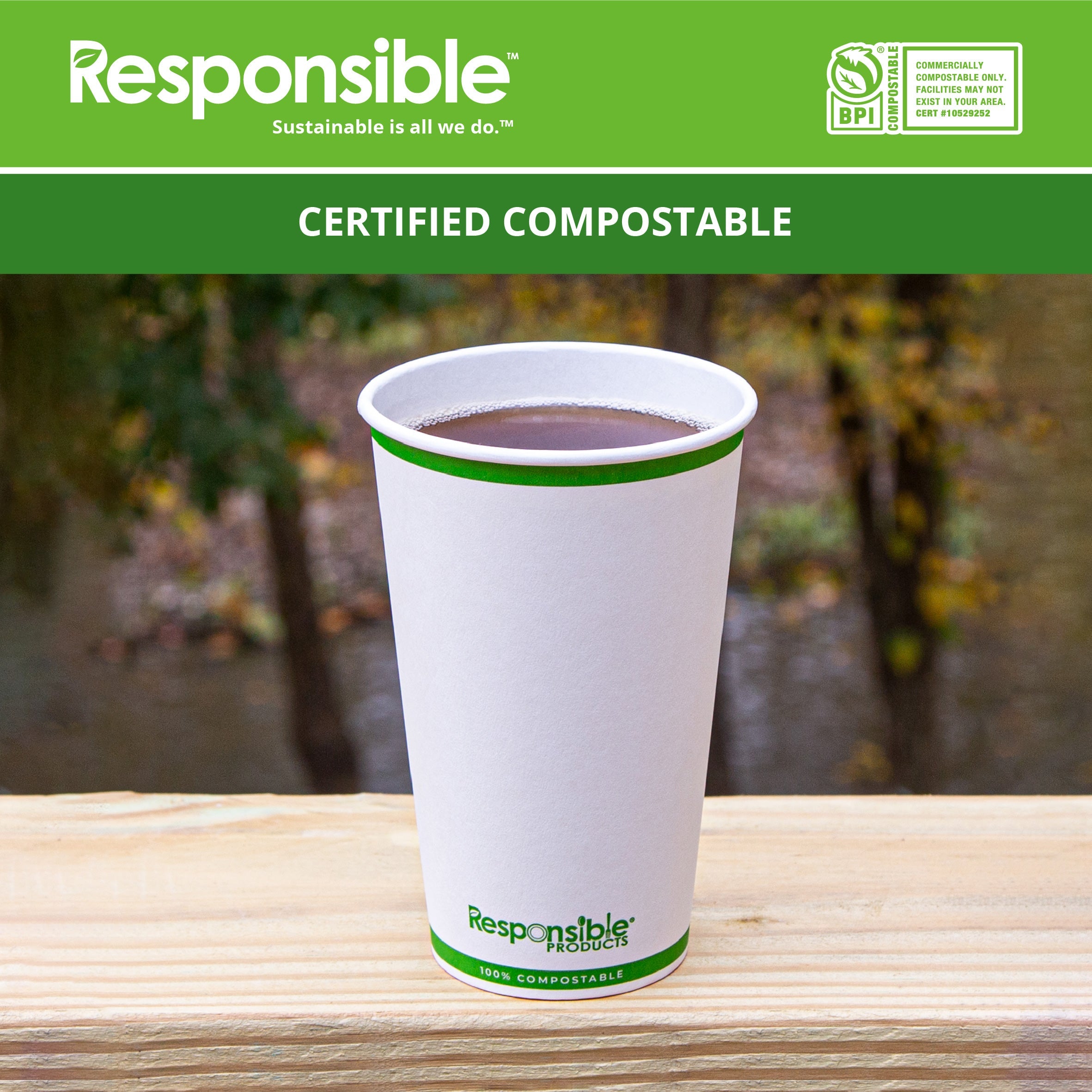 Compostable 16 oz Paper Hot Cups – Responsible Products