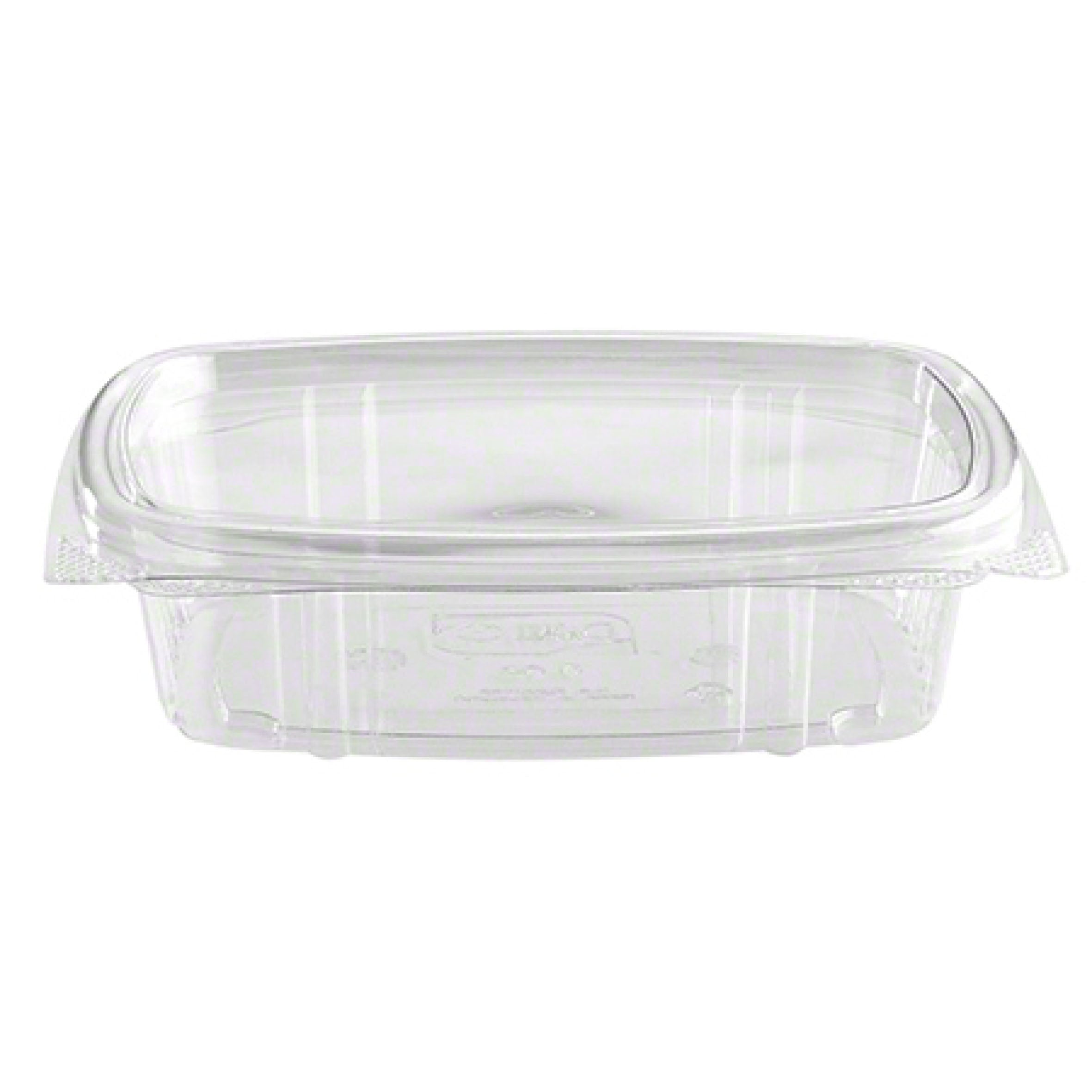 Compostable 8 oz Clear hinged deli containers